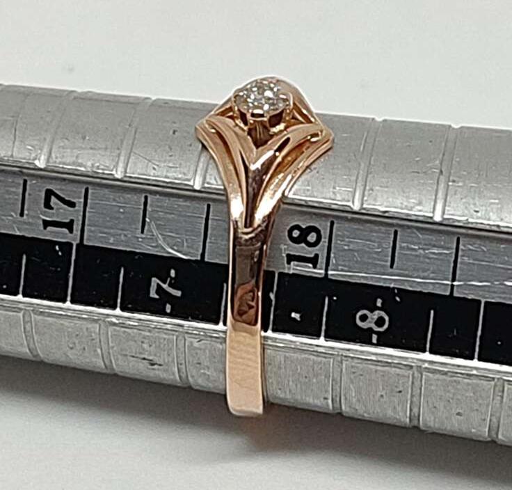 Кольцо из красного золота с бриллиантом (-ми) (30660128) 3