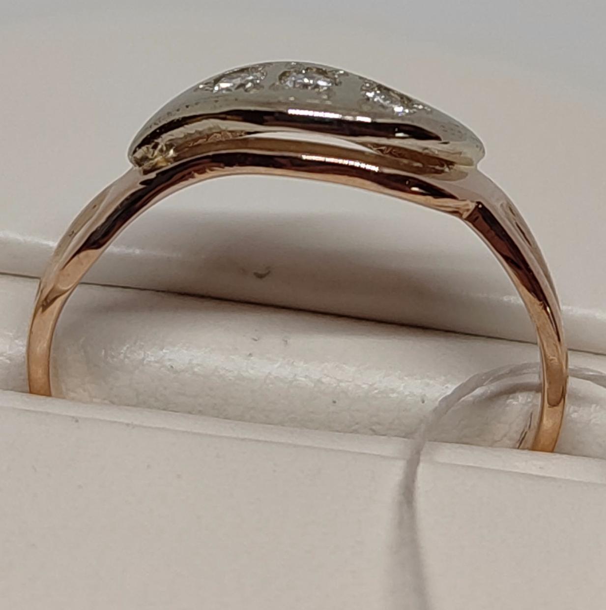 Кольцо из красного и белого золота с бриллиантом (-ми) (29082376) 1