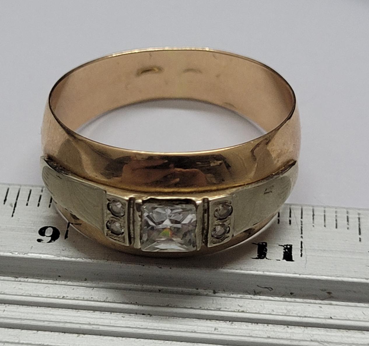 Кольцо из красного и белого золота с цирконием (33733512) 3