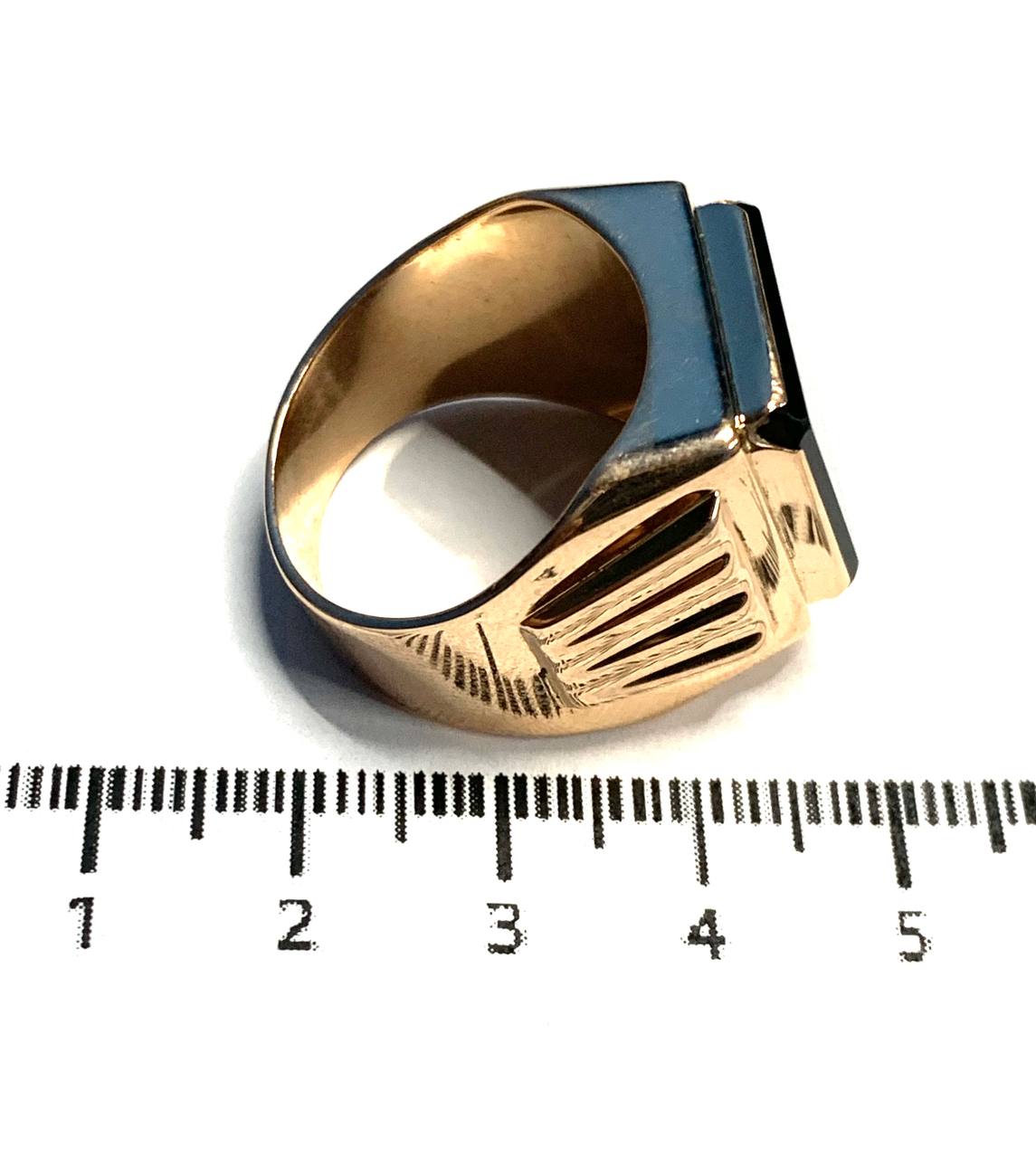 Перстень из красного золота с ониксом (33480885) 3