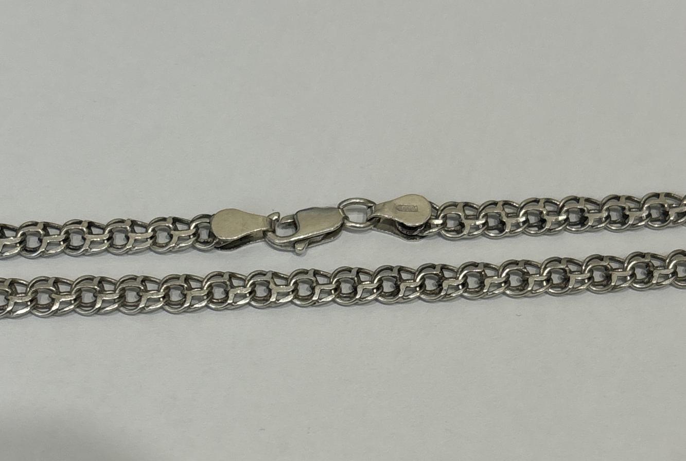 Серебряная цепь с плетением Бисмарк (33336252) 1