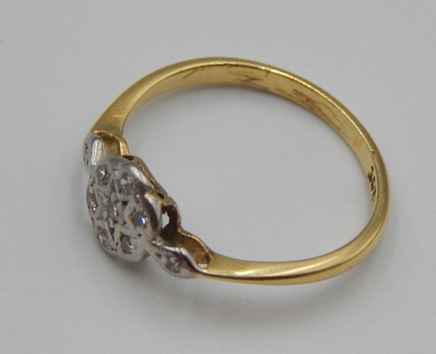 Кольцо из желтого и белого золота с бриллиантом (-ми) (32203066) 4