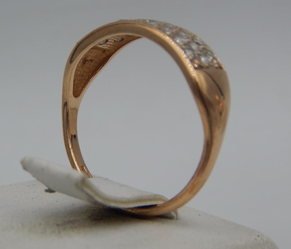 Кольцо из красного и белого золота с цирконием (28295746) 5