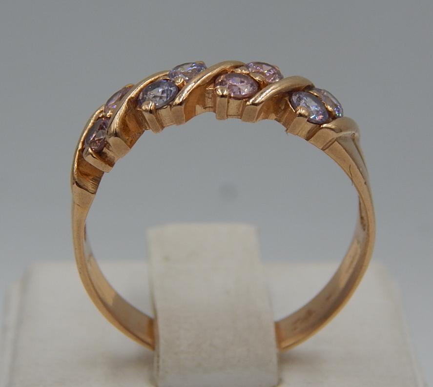 Кольцо из красного золота с цирконием (28290700) 0