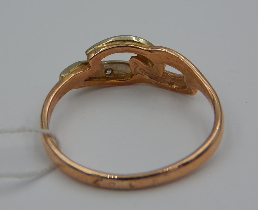Кольцо из красного и белого золота с бриллиантом (-ми) (30702798) 3