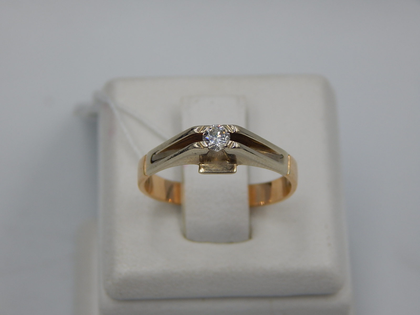 Кольцо из красного и белого золота с бриллиантом (-ми) (32202946) 2