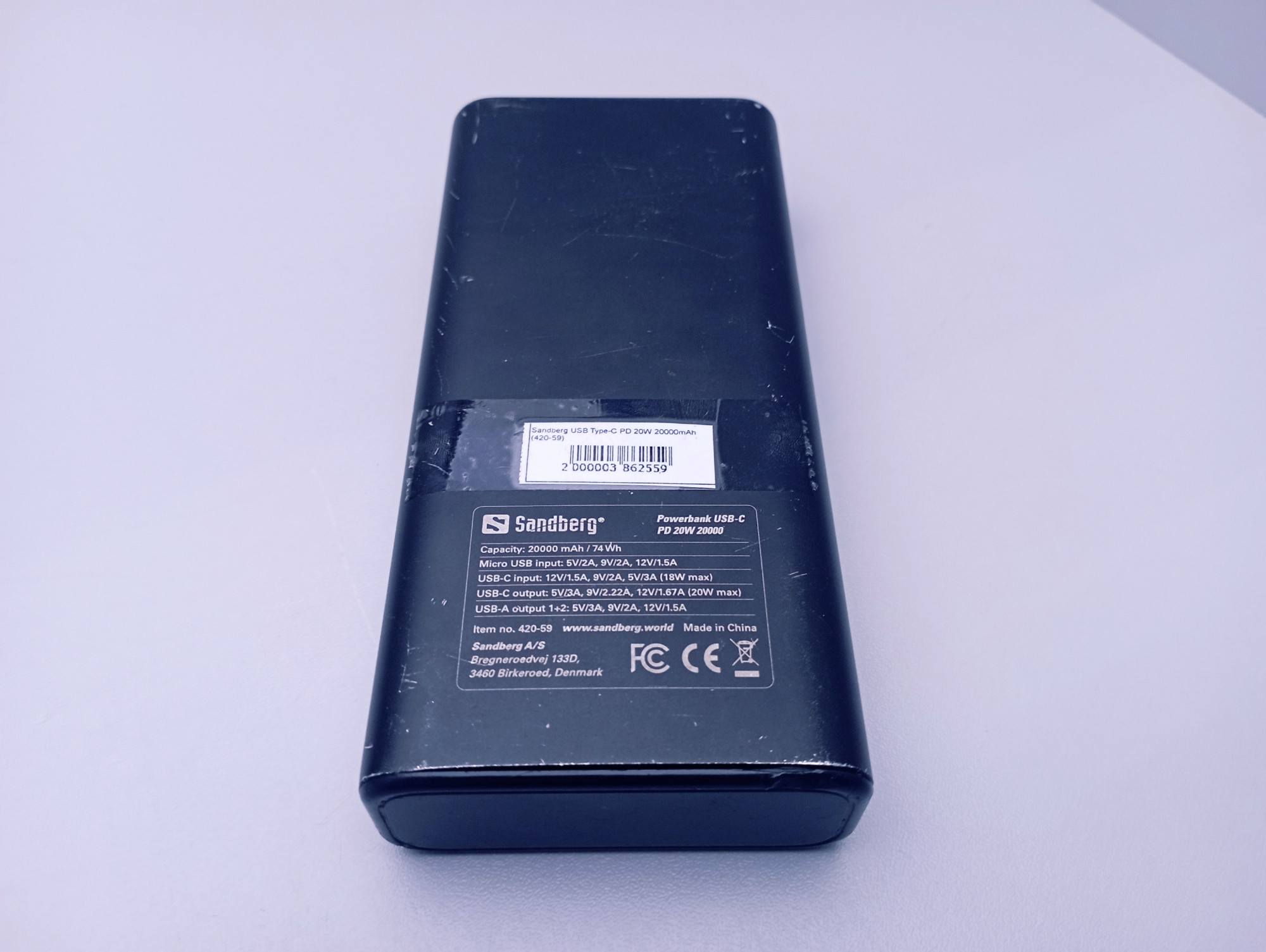 Powerbank Sandberg USB Type-C PD 20W 20000 mAh 6