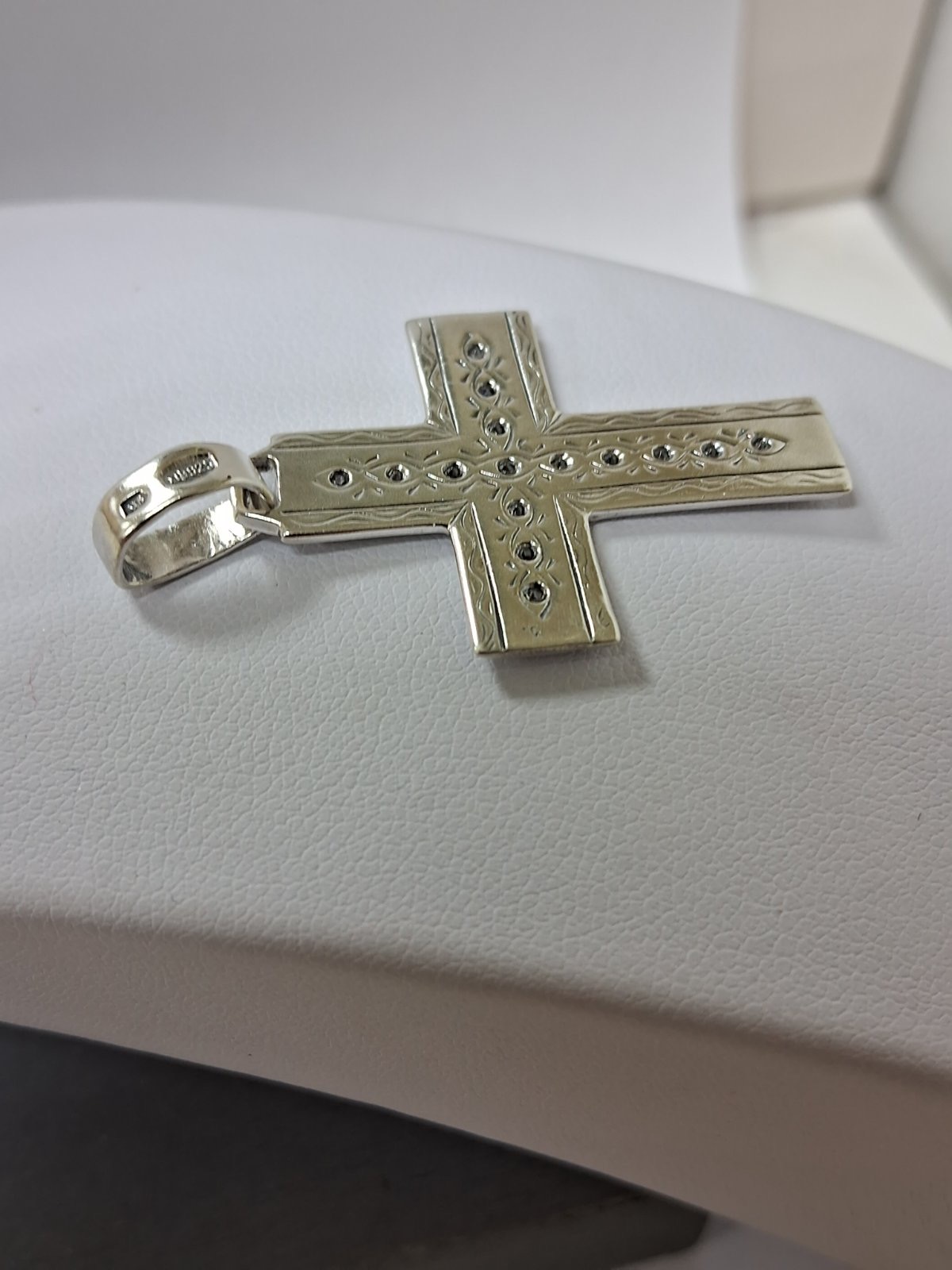 Срібний підвіс-хрест з цирконієм (32075359) 4