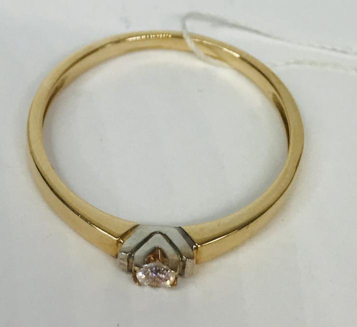 Кольцо из красного и белого золота с цирконием (29074580) 2