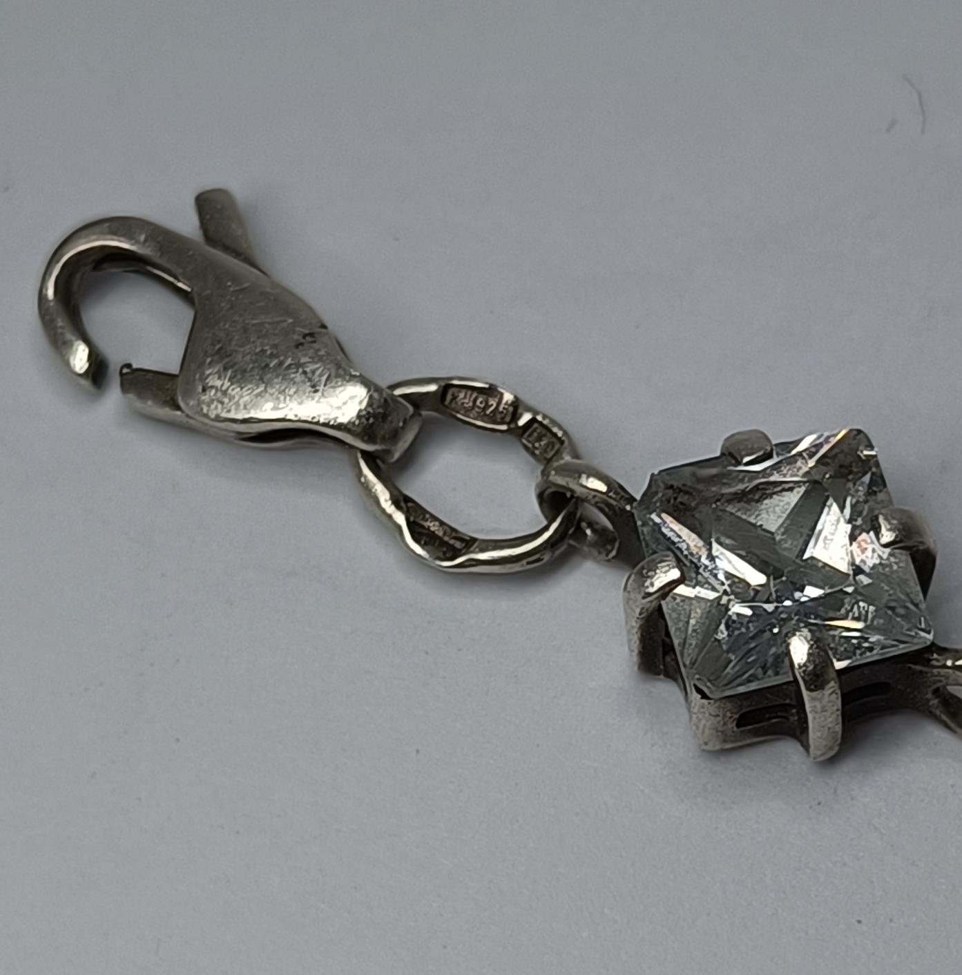 Срібний браслет із золотою вставкою та цирконієм (33902946) 2