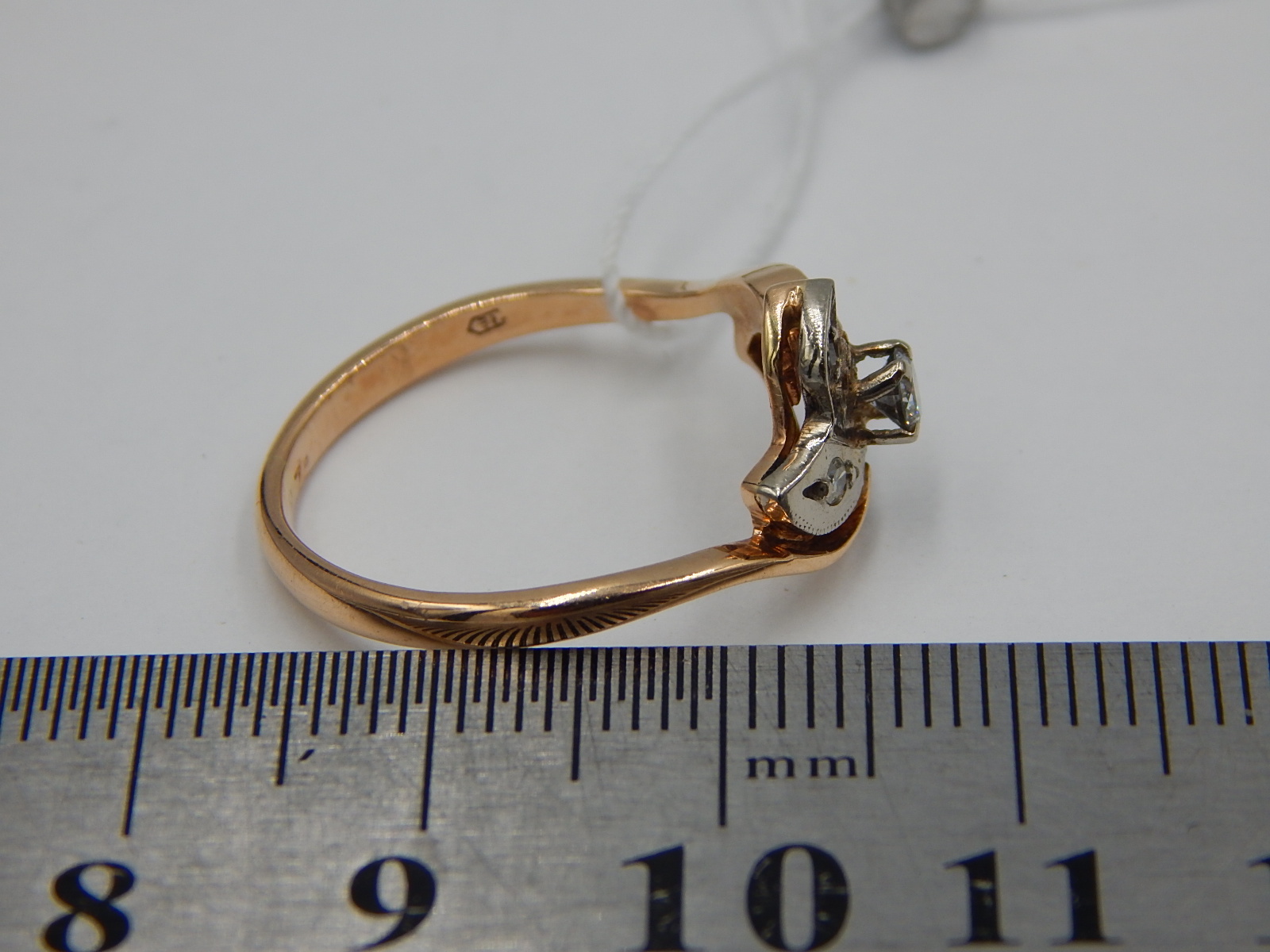 Кольцо из красного и белого золота с бриллиантом (-ми) (30703324) 5
