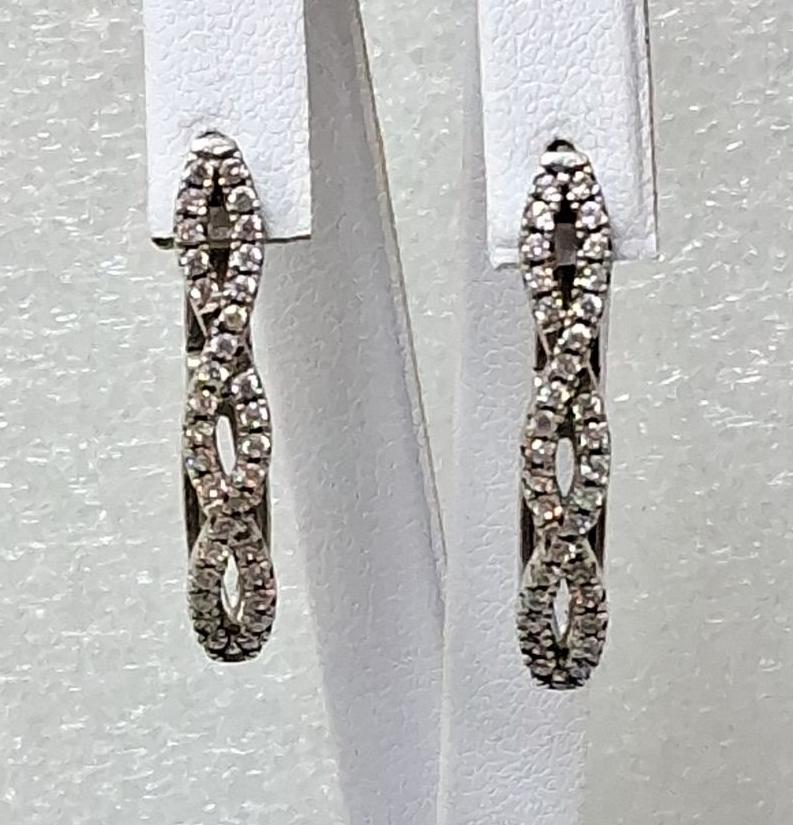 Срібні сережки з цирконієм (31012344) 0