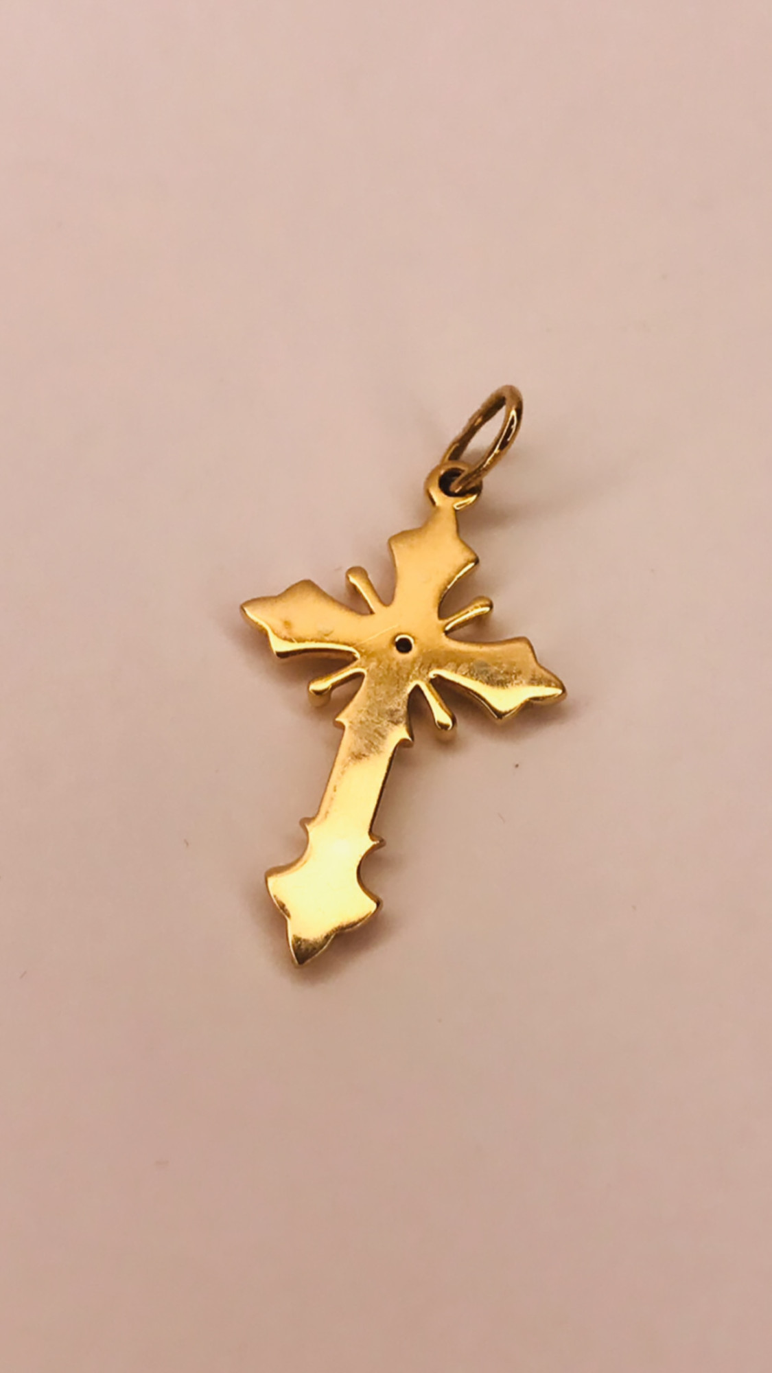 Підвіс-хрест з червоного та білого золота з цирконієм (31851795) 4