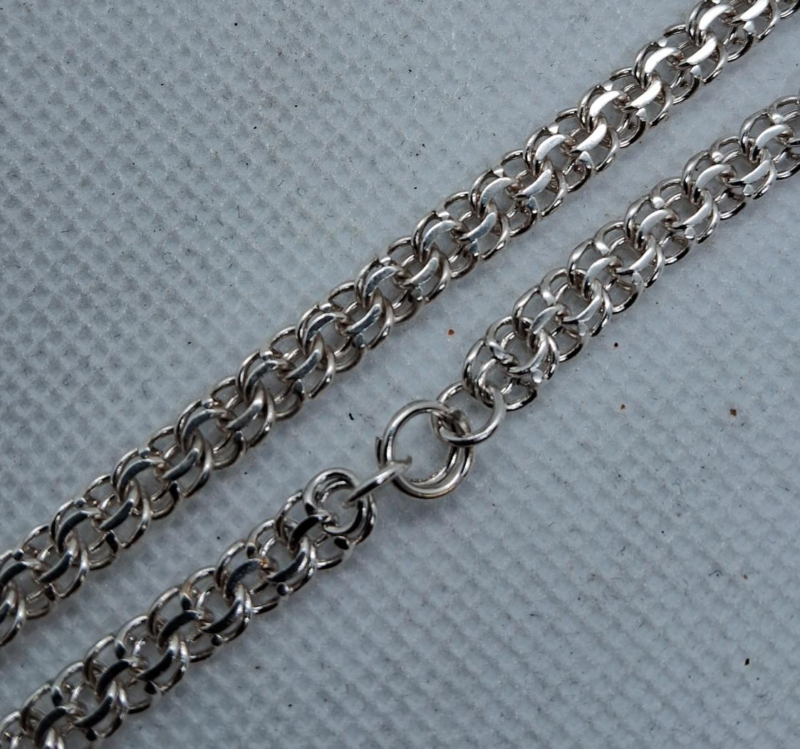 Серебряная цепь с плетением Бисмарк (32494822) 0