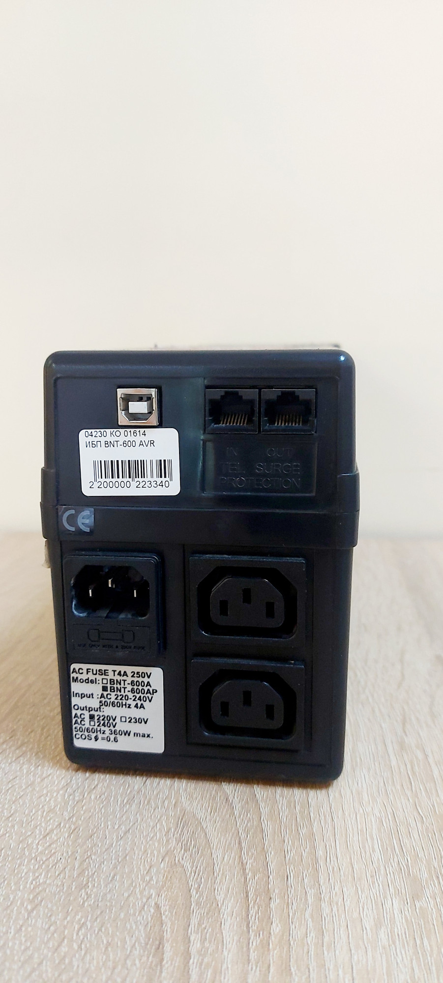 Джерело безперебійного живлення Powercom BNT-600AP USB (BNT-600 AP USB) 2