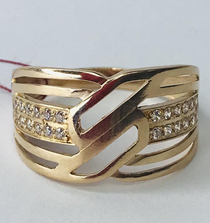 Кольцо из красного золота с цирконием (31858806) 2
