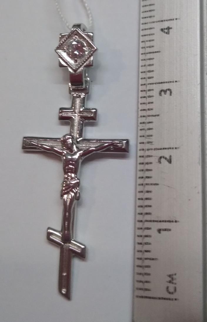Срібний підвіс-хрест із цирконієм (30250197) 1