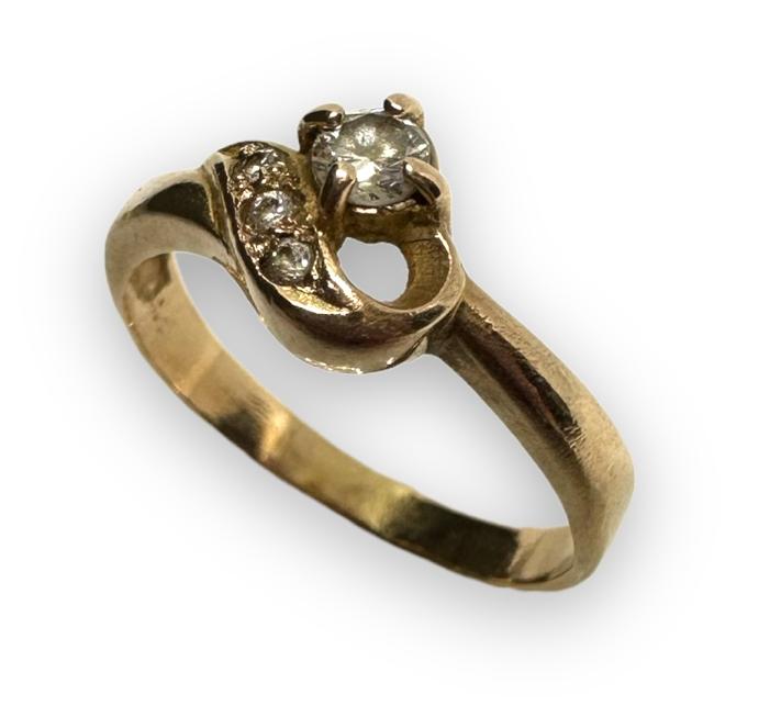 Кольцо из красного золота с цирконием (29861440) 2