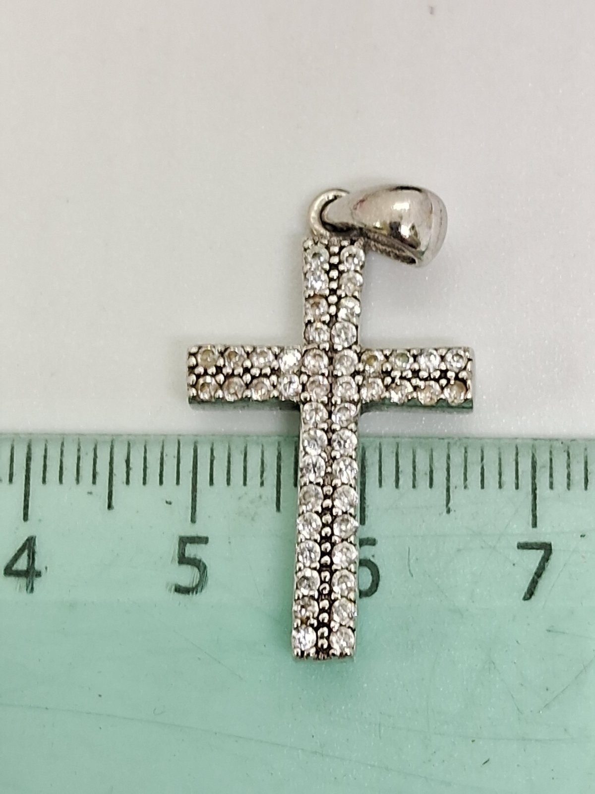 Срібний підвіс-хрест із цирконієм (33425382) 4