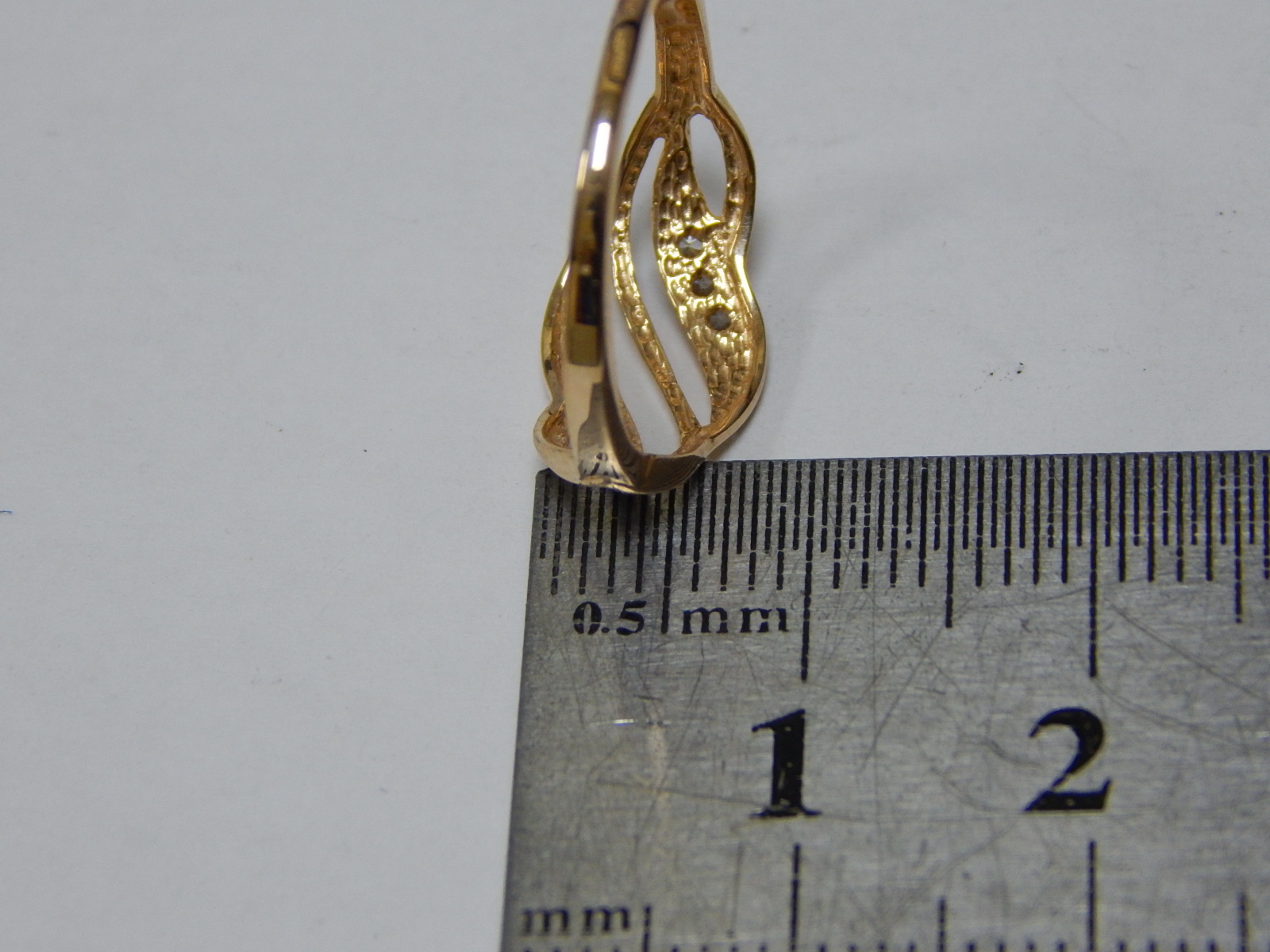 Кольцо из красного и белого золота с цирконием (30525910) 2