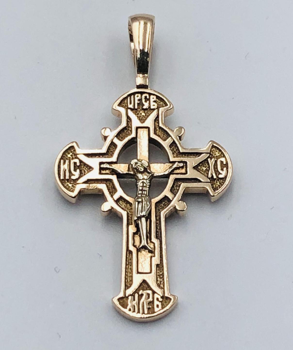 Підвіс-хрест з червоного та білого золота (33064571) 0