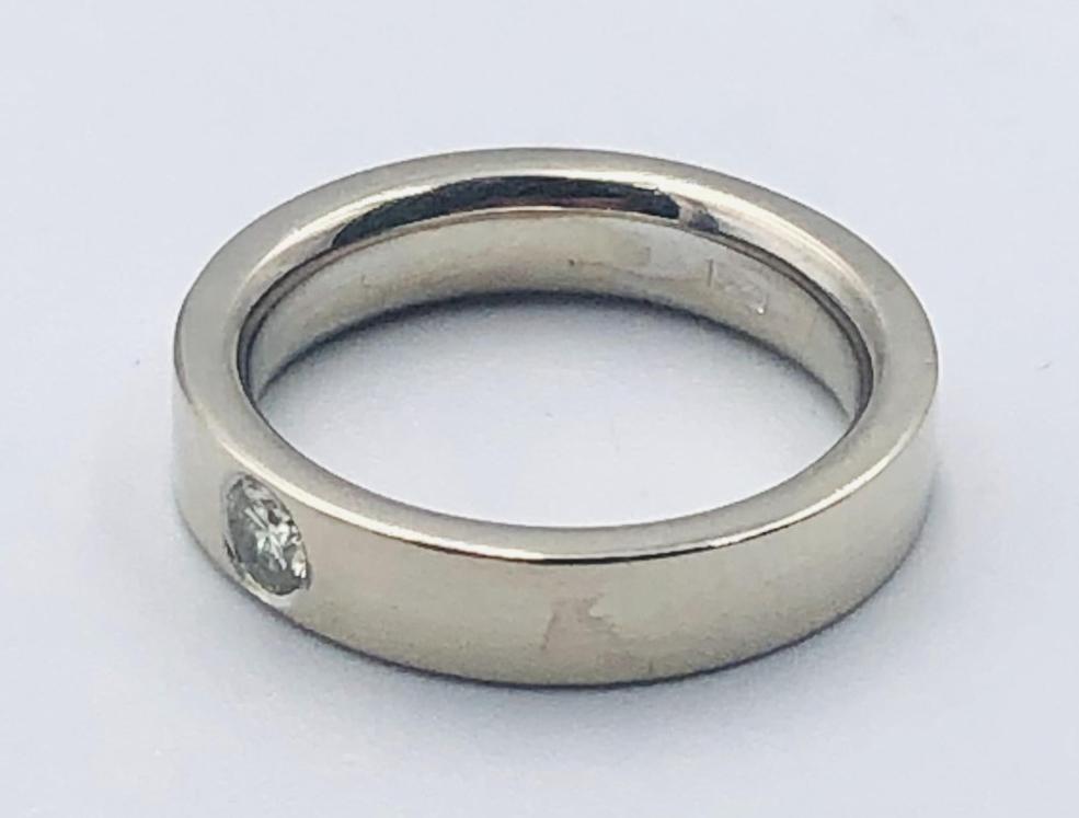 Кольцо из белого золота с бриллиантом (-ми) (32825409) 1
