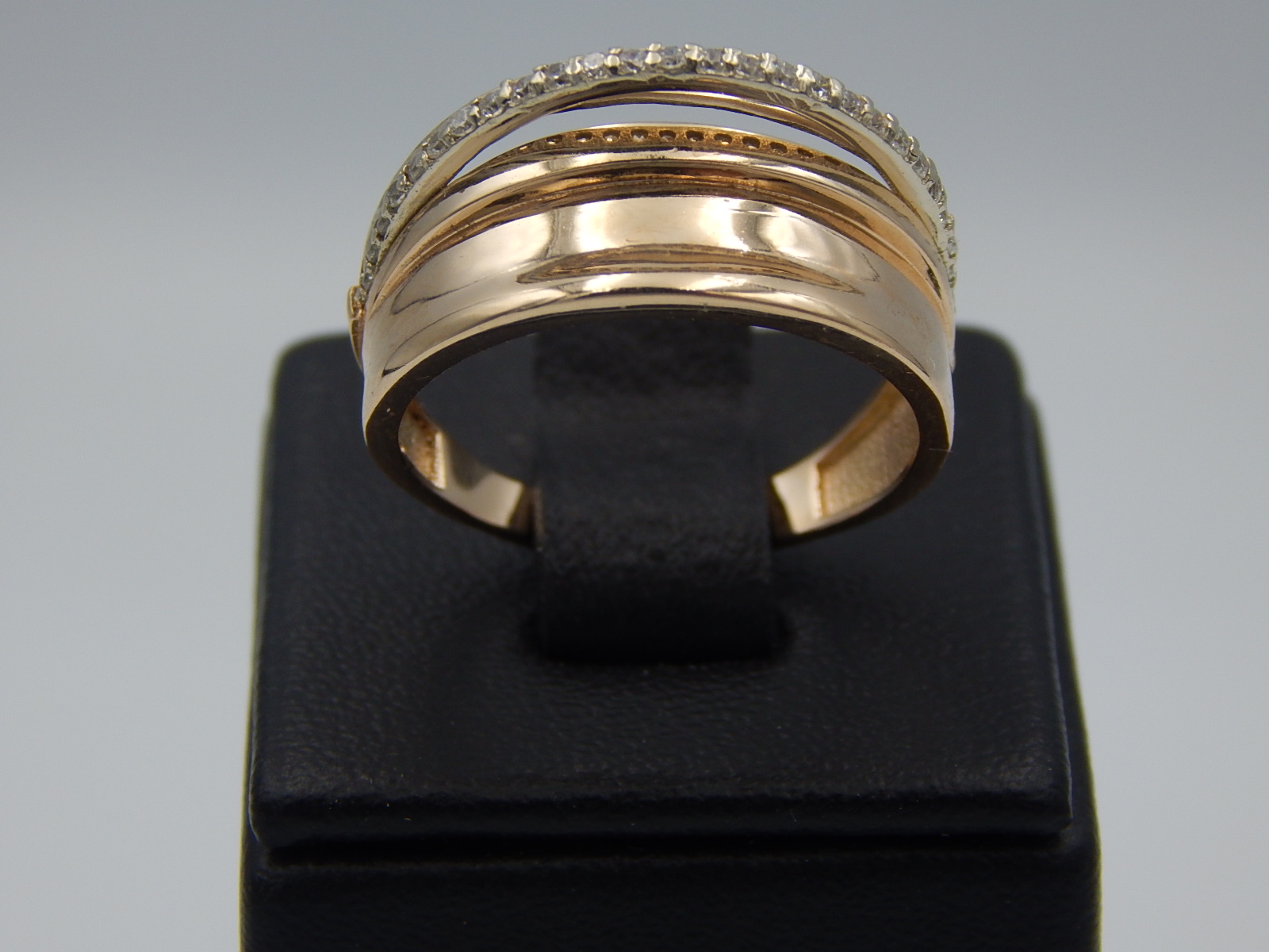 Кольцо из красного и белого золота с цирконием (33722842) 2