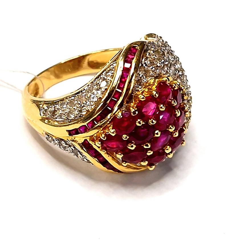 Кольцо из красного золота с рубином и бриллиантом (-ми) (31533655) 2