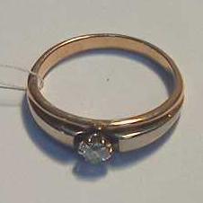 Кольцо из красного золота с бриллиантом (-ми) (27416704) 0