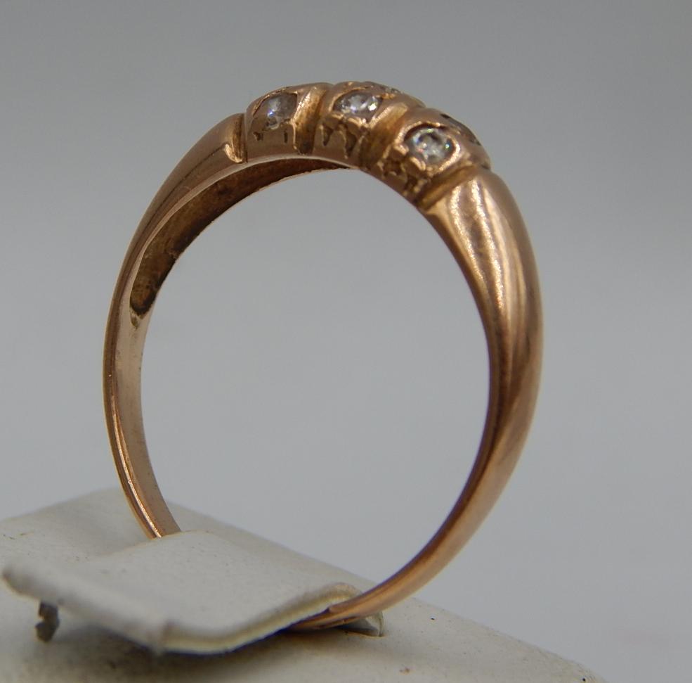 Кольцо из красного золота с цирконием (25340933) 4
