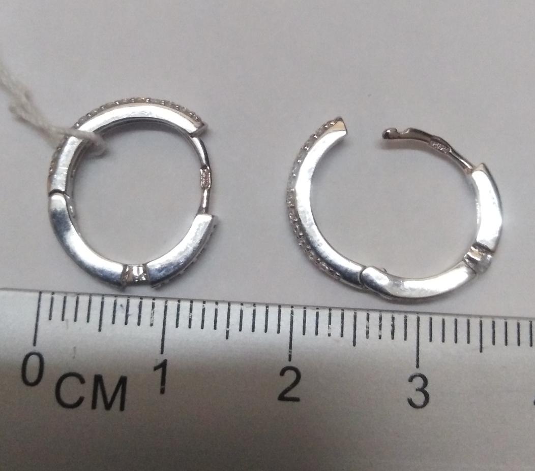 Серебряные серьги с цирконием (30839910) 3