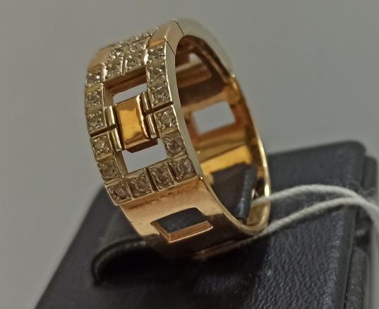 Кольцо из красного и желтого золота с цирконием (32871455) 1