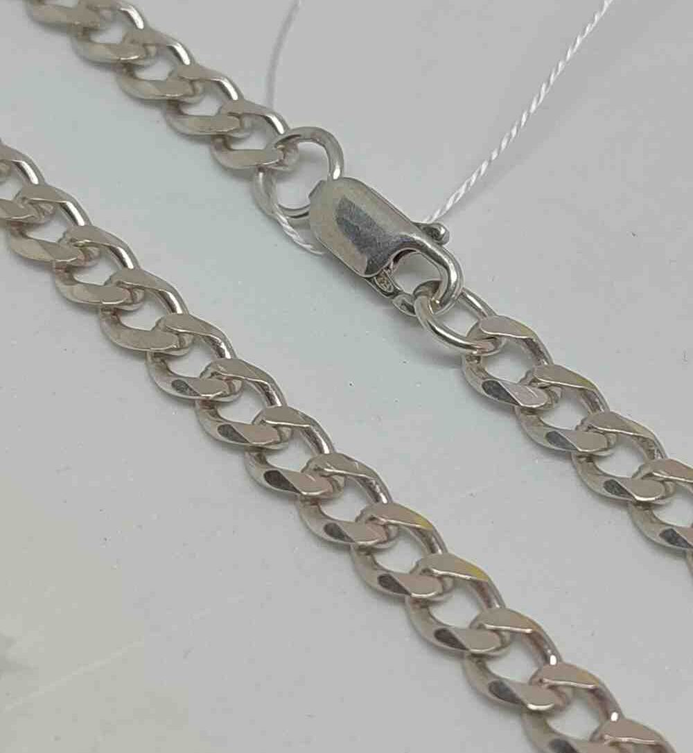 Серебряная цепь с плетением панцирное (32855223) 0