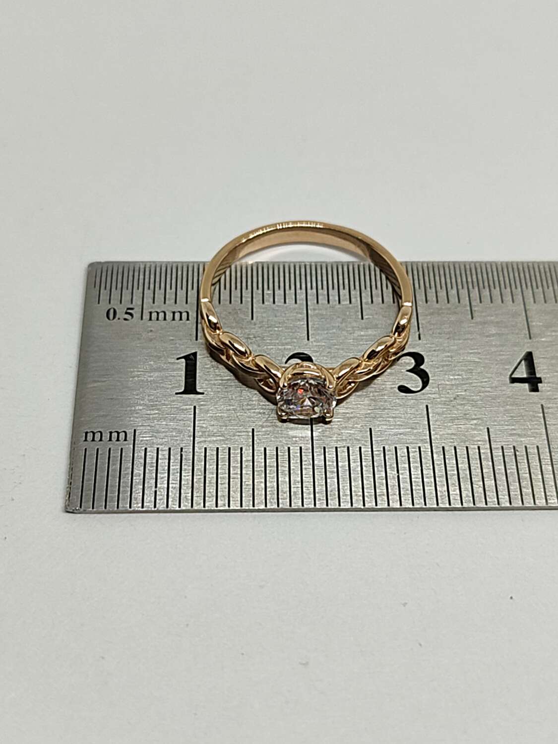 Кольцо из красного золота с цирконием (32312119) 6