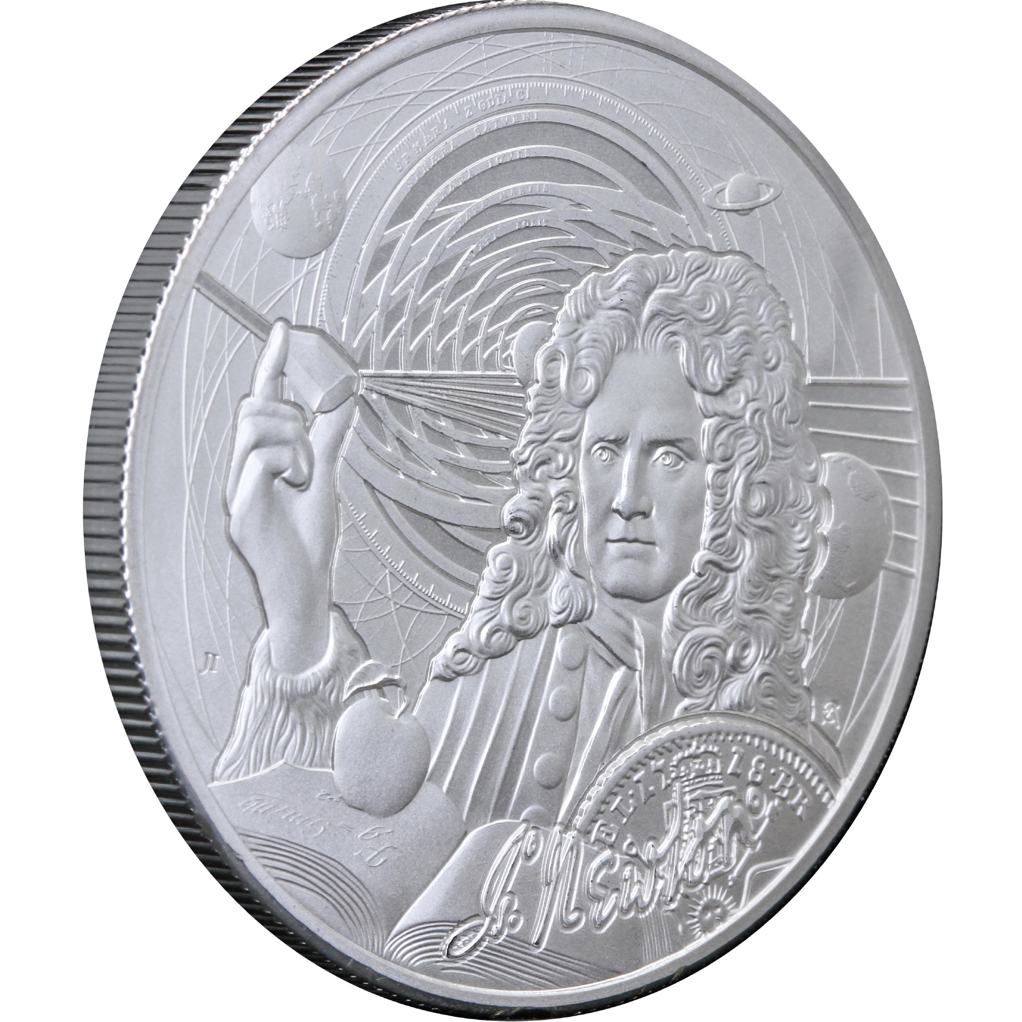 Серебряная монета 1oz Иконы Инноваций: Исаак Ньютон 2 доллара 2022 Ниуэ (29128307) 5