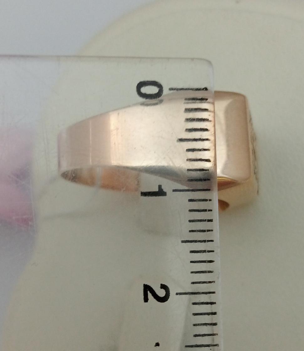 Перстень из красного золота с ониксом и цирконием (33109068)  3