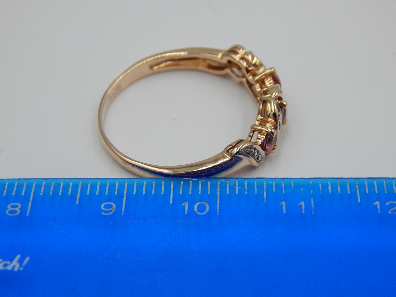 Кольцо из красного и белого золота с кунцитом и бриллиантом (-ми) (32199053) 6