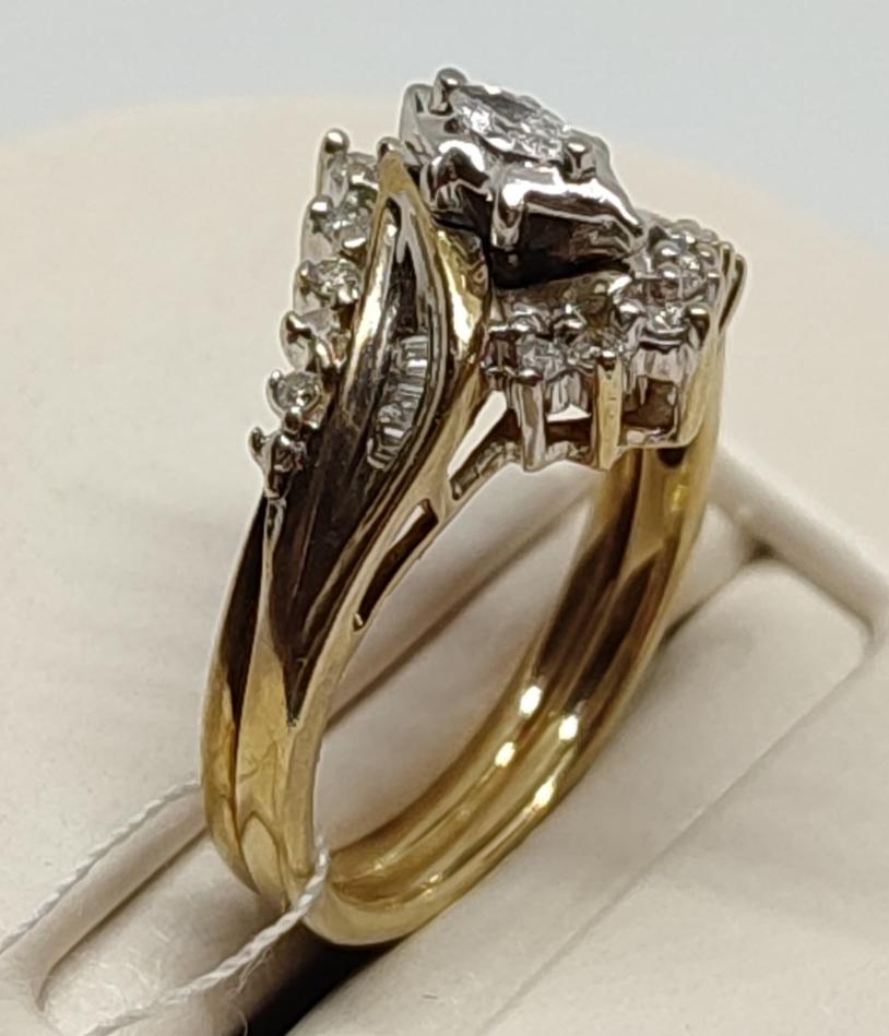Кольцо из красного и белого золота с бриллиантом (-ми) (27417288) 2