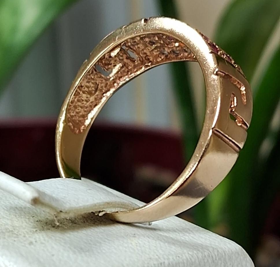 Кольцо из красного золота с цирконием (31994693) 3