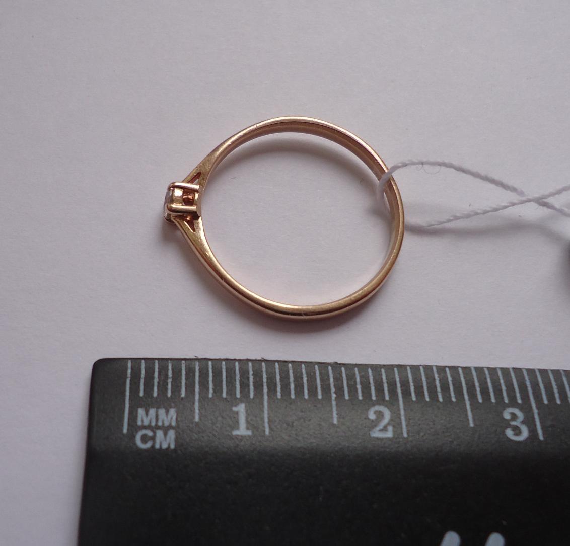 Кольцо из красного золота с цирконием (30749061) 2