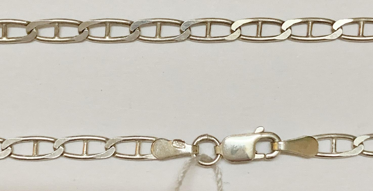Серебряная цепь с плетением морськое якорное (5915139) 0