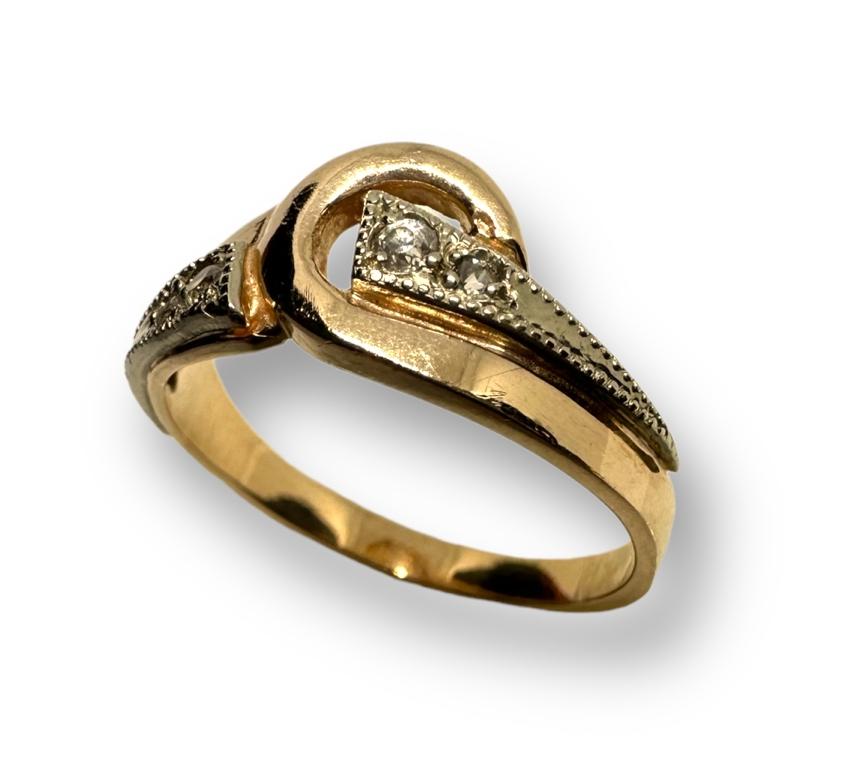 Кольцо из красного и белого золота с цирконием (29715824) 2