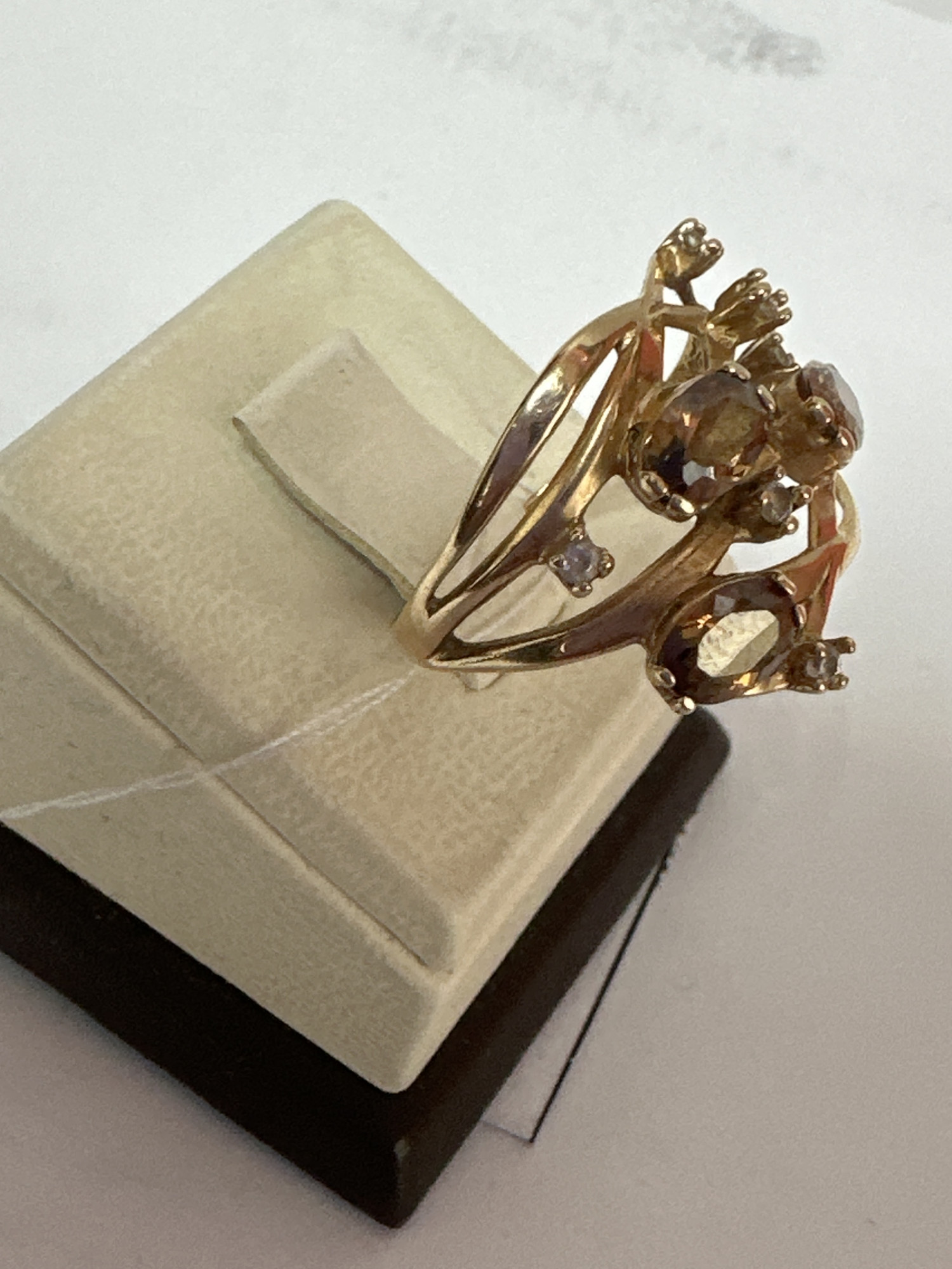 Кольцо из красного золота с цирконием (33772411) 1