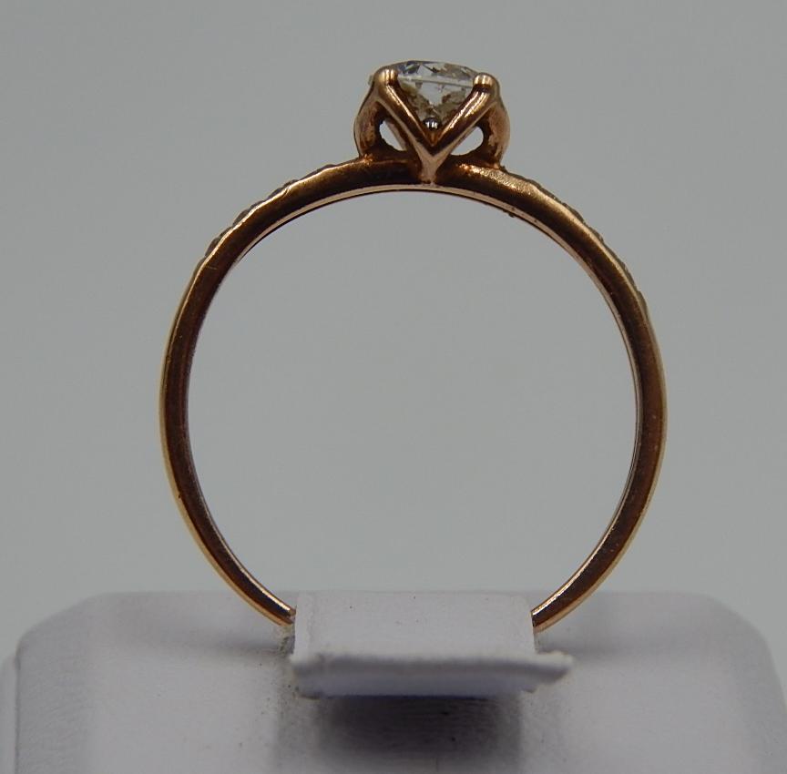 Кольцо из красного золота с цирконием (31571934) 3