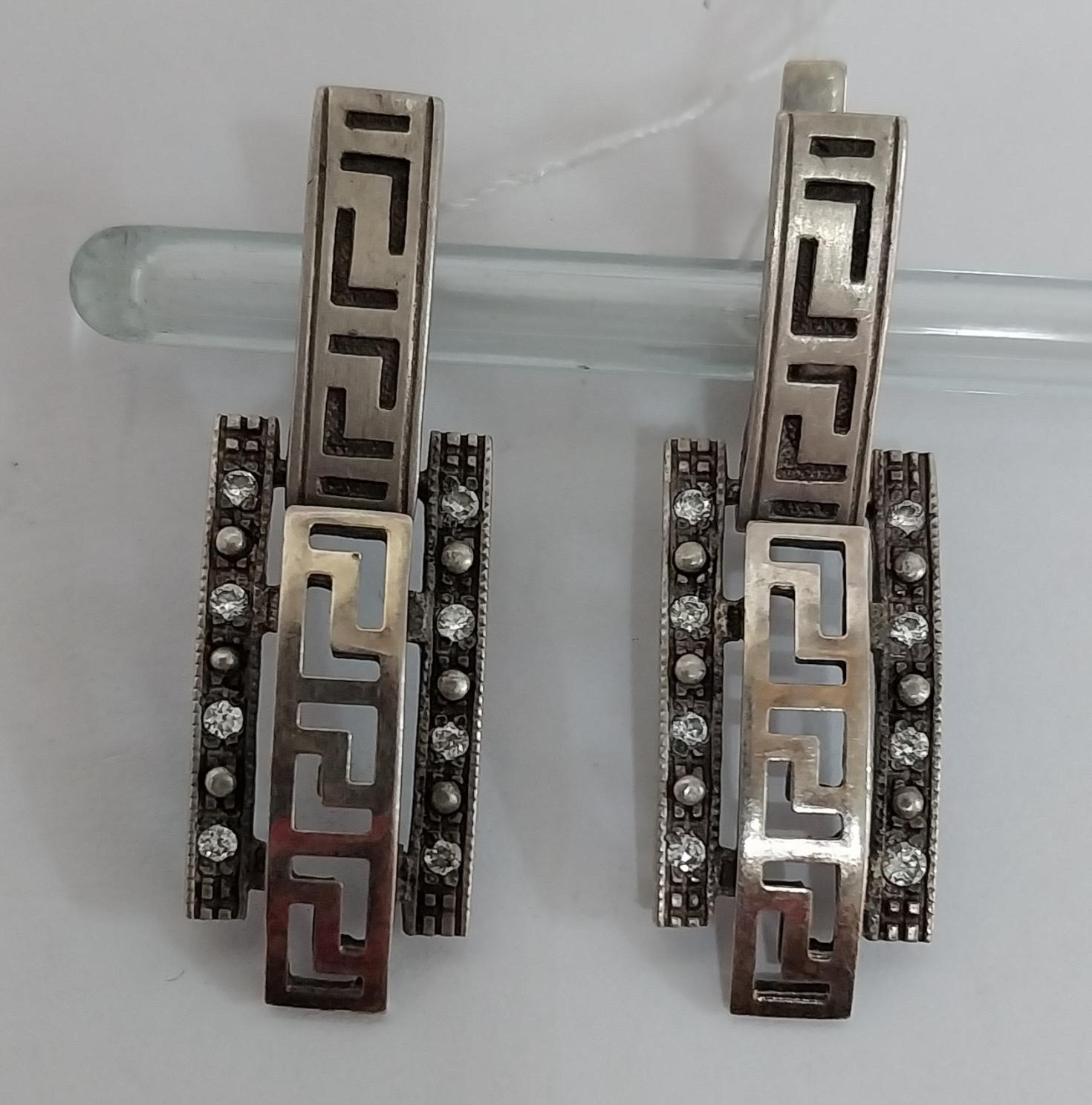 Серебряные серьги с цирконием (33730548) 0