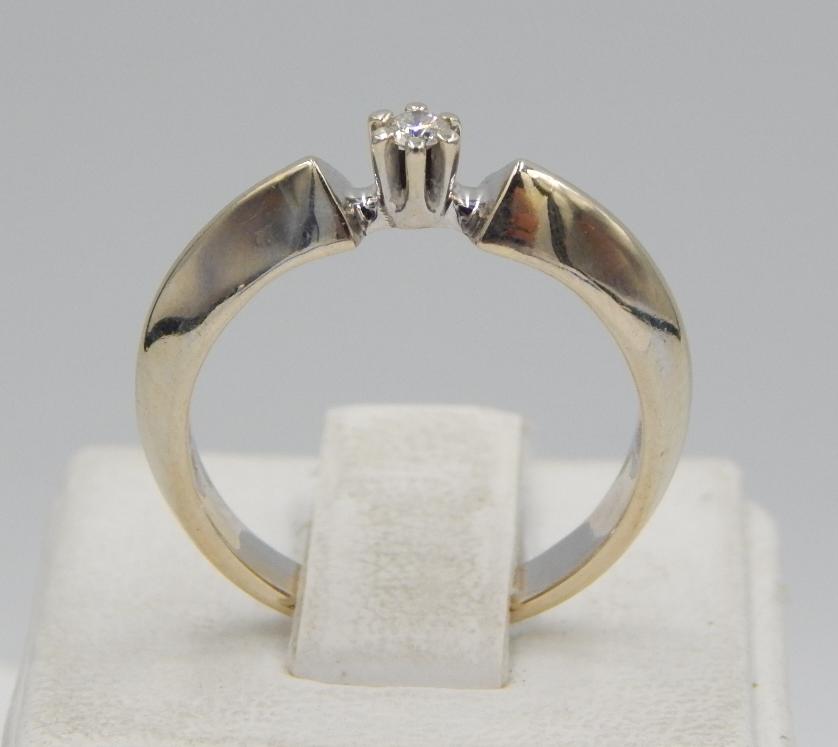 Кольцо из белого золота с бриллиантом (-ми) (27474955) 1