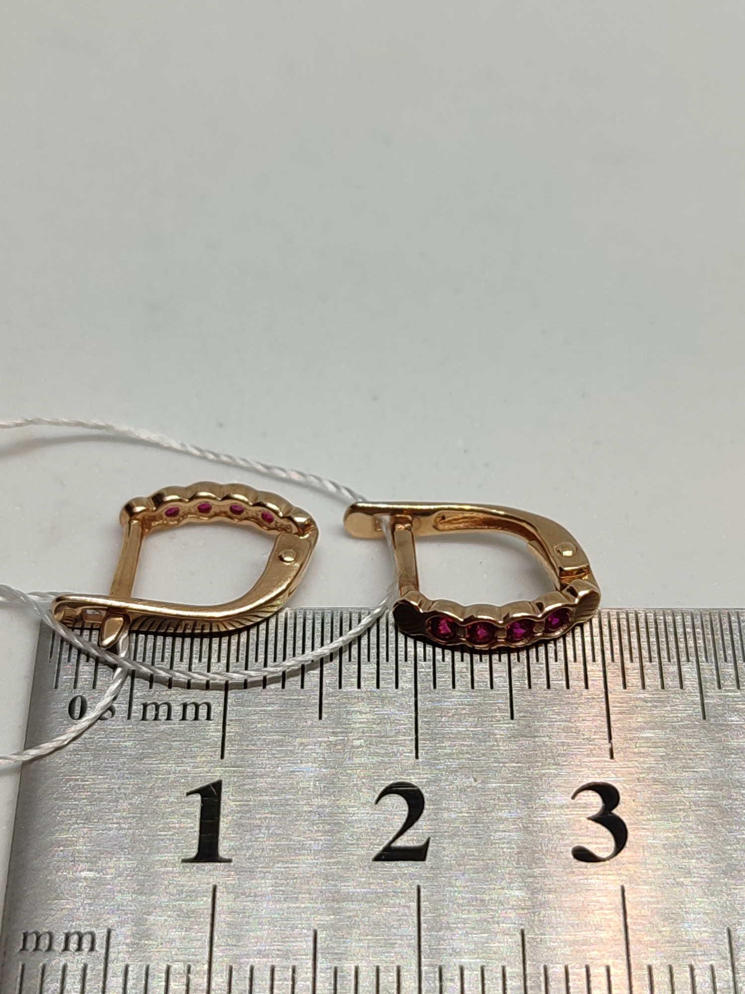Сережки з червоного золота з цирконієм (27430126) 7