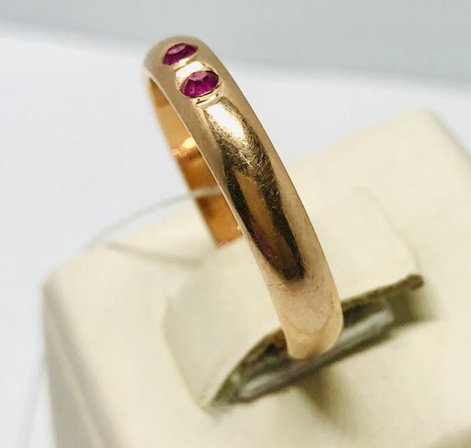 Обручальное кольцо из красного золота с рубином (33677496)  1