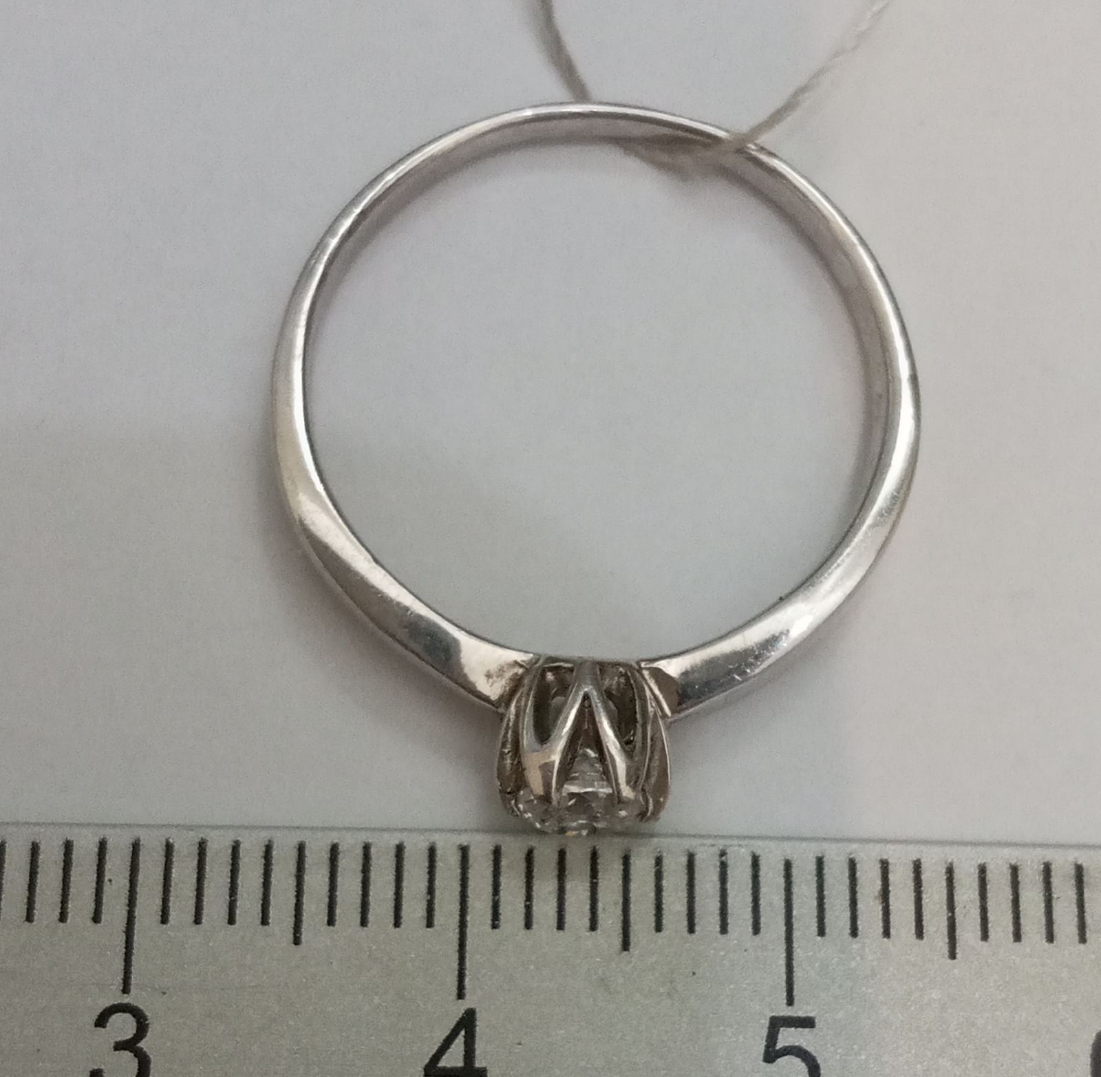 Серебряное кольцо с цирконием (29010665) 5