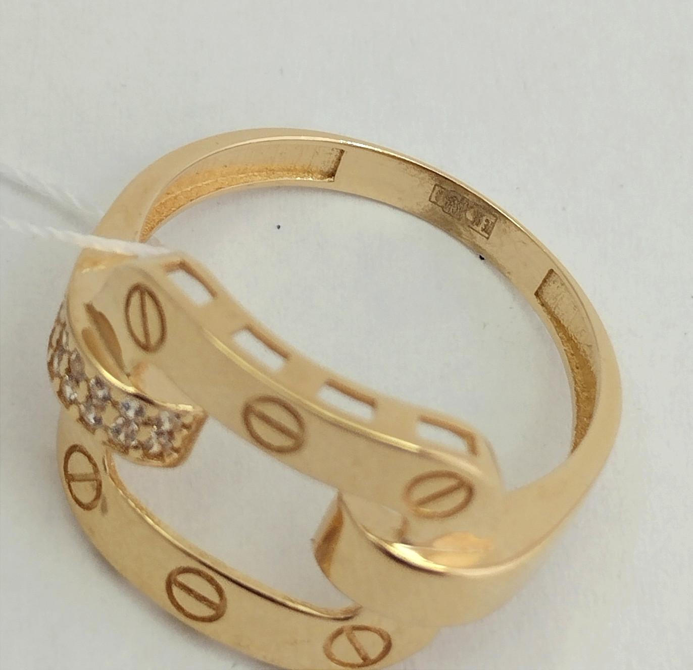 Кольцо из красного золота с цирконием (33750829)  2
